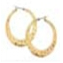 Lucky Brand Gold Hammered Hoop Earrings
